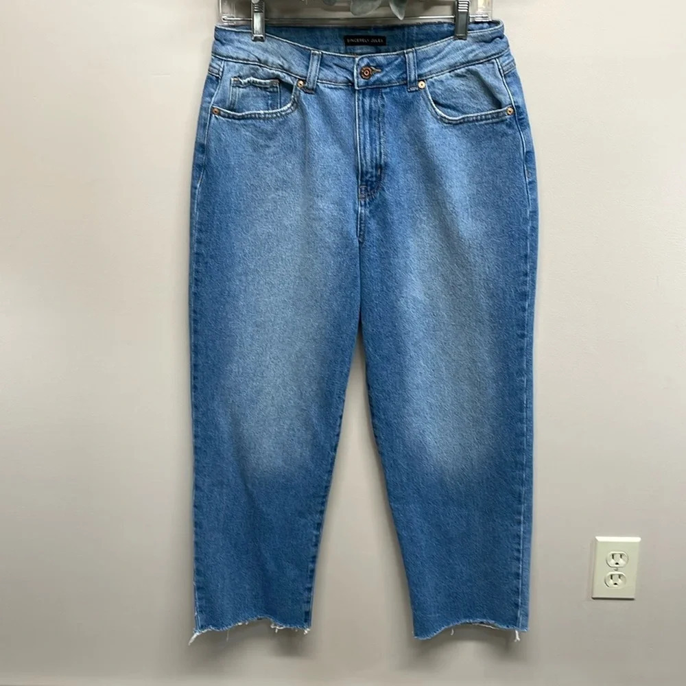 NWOT Sincerely Jules High Rise Raw Hem Denim Jeans 9/29